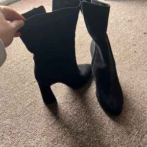 Black mid calf bootie